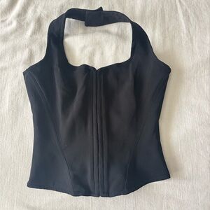 House of CB Black Halter Corset Top